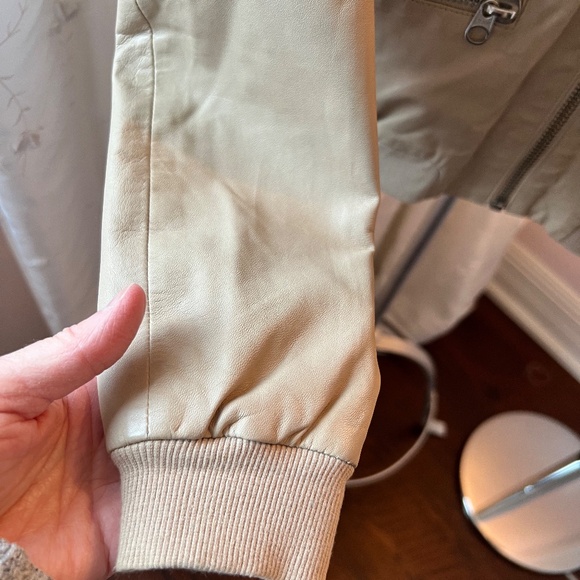 MACKAGE Lambskin Leather Tan Bomber Jacket - Picture 4 of 8